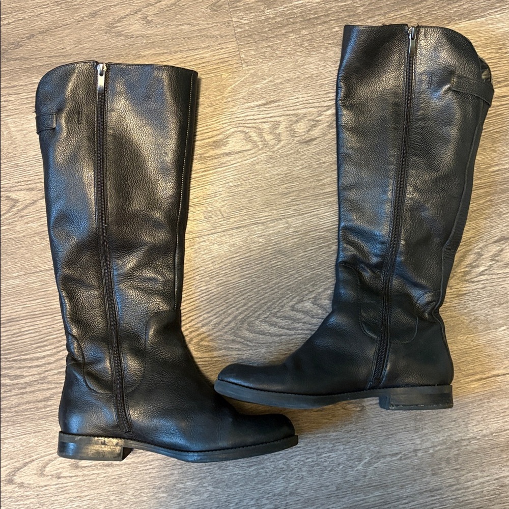 Franco Sarto Black Leather Knee-High Boots